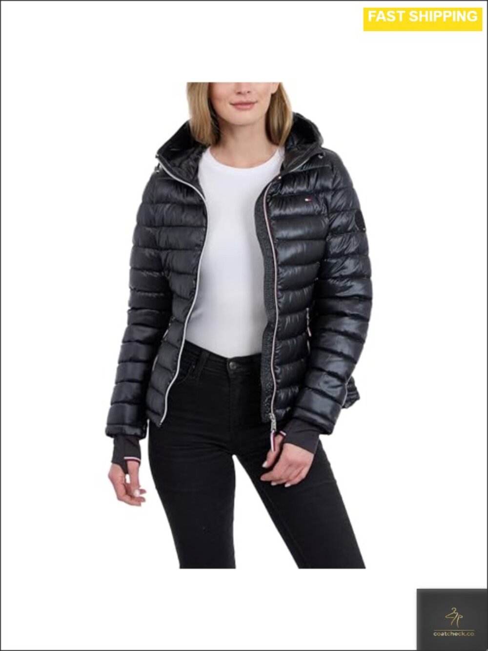 Lightweight Packable Puffer Jacket Water-Resistant Hooded Zip Pockets